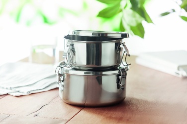 Logo trade promotional giveaways image of: Set of 2 stainless steel boxes